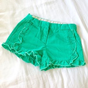 Crewcuts Girls Green Ruffle Shorts Size 6